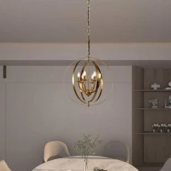 Alaska 6-Light Gold Candle Style Globe Chandelier with Wrought Iron Accents by Maxax 17 Alaska 6-Light Gold Candle Style Globe Chandelier with Wrought Iron Accents by Maxax -Maxax Elegant store gold maxax chandeliers mx21004 6gd 76 1000