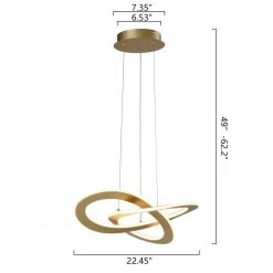 Carson 1-Light Integrated LED Gold Unique Chandelier by Maxax -Maxax Elegant store gold maxax chandeliers mx21041 p3gd 44 1000