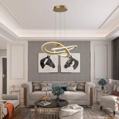 Carson 1-Light Integrated LED Gold Unique Chandelier by Maxax -Maxax Elegant store gold maxax chandeliers mx21041 p3gd 66 1000