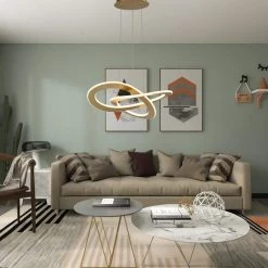 Carson 1-Light Integrated LED Gold Unique Chandelier by Maxax -Maxax Elegant store gold maxax chandeliers mx21041 p3gd 76 1000