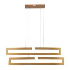 Boston 2- Light Gold Kitchen Island Rectangle Integrated LED Chandelier by Maxax