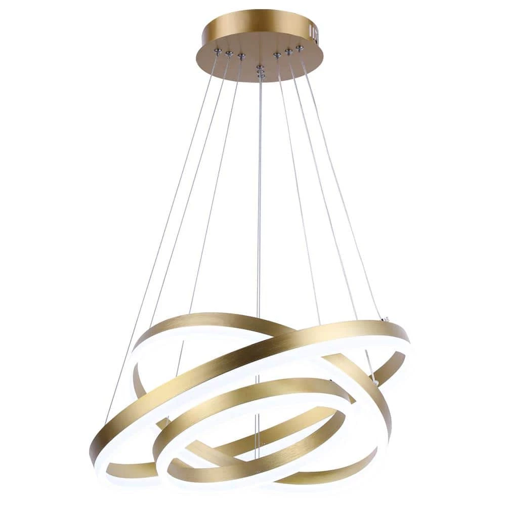 Carson 3-Light Integrated LED Gold Chandelier by Maxax 1 Carson 3-Light Integrated LED Gold Chandelier by Maxax