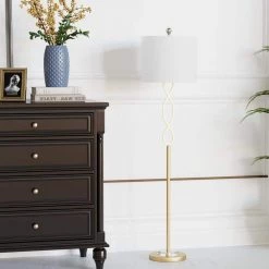 Montgomery 59 in. Gold Metal Floor Lamp With Crystal by Maxax