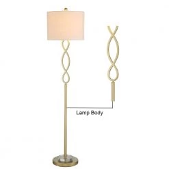 Montgomery 59 in. Gold Metal Floor Lamp With Crystal by Maxax -Maxax Elegant store gold maxax floor lamps f10 gd c3 1000
