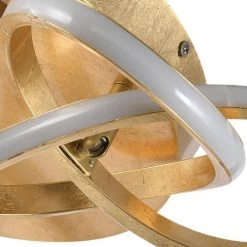 Carson 20.08 in. 3-Light Gold LED Semi-Flush Mount by Maxax -Maxax Elegant store gold maxax flush mount lights 6504 6gd 1f 1000