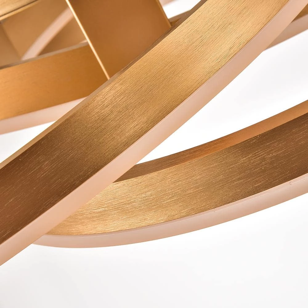 Carson 11.6 in. 3-Light Gold Simple Geometric LED Semi Flush Mount by Maxax 7 Carson 11.6 in. 3-Light Gold Simple Geometric LED Semi Flush Mount by Maxax - Image 7