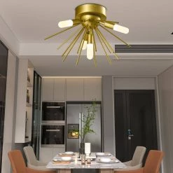 16.92 in. 4-Light Augusta Gold Sputnik Sphere LED Flush Mount by Maxax -Maxax Elegant store gold maxax flush mount lights mx21036 c4gd 44 1000