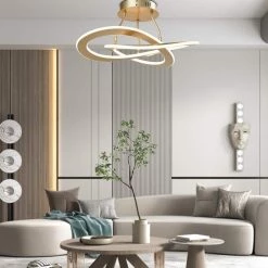 Carson 1-Light 19.69 in. Gold LED Semi Flush Mount by Maxax 13 Carson 1-Light 19.69 in. Gold LED Semi Flush Mount by Maxax -Maxax Elegant store gold maxax flush mount lights mx21041 c3gd 4f 1000