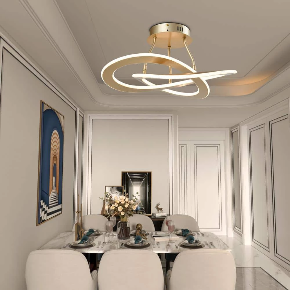 Carson 1-Light 19.69 in. Gold LED Semi Flush Mount by Maxax 9 Carson 1-Light 19.69 in. Gold LED Semi Flush Mount by Maxax - Image 9