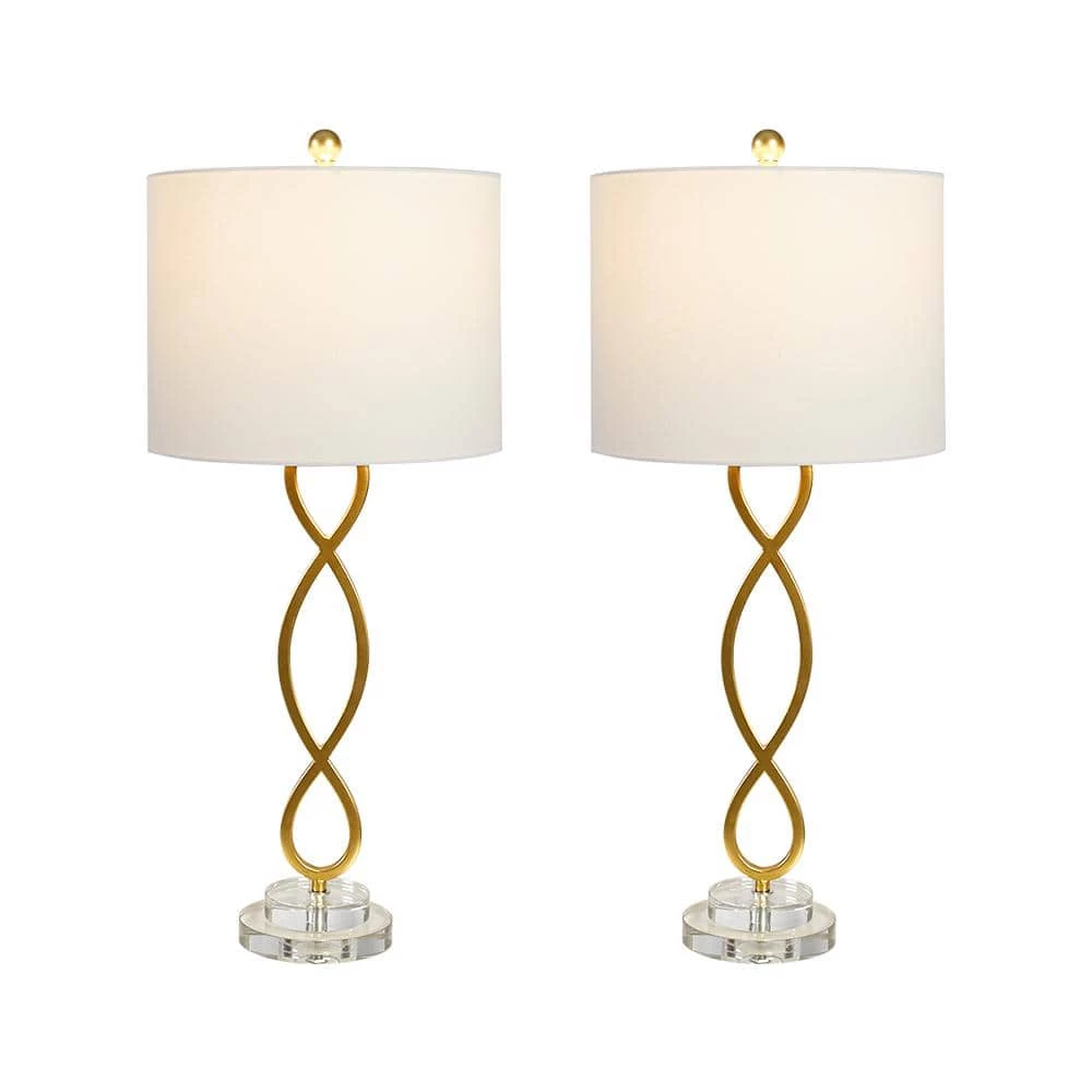 Montgomery 30 .25" Gold/Clear Table Lamp Set (Set of 2) by Maxax 1 Montgomery 30 .25" Gold/Clear Table Lamp Set (Set of 2) by Maxax