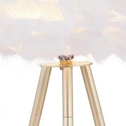 Columbus 14.5 in. Gold Tripod Table Lamp Set with White Feather by Maxax 11 Columbus 14.5 in. Gold Tripod Table Lamp Set with White Feather by Maxax -Maxax Elegant store gold maxax table lamps t107 wh s 4f 1000