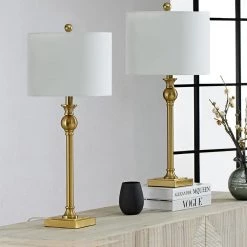 Cleveland 28 in. Gold Table Lamp Set (Set of 2) by Maxax -Maxax Elegant store gold maxax table lamps t110 gd c3 1000