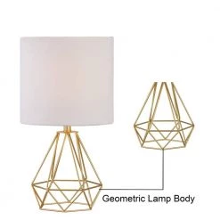 Detroit 20 .5 in. Gold Table Lamp with with White Shade (Set of 2) by Maxax -Maxax Elegant store gold maxax table lamps t25 gd fa 1000