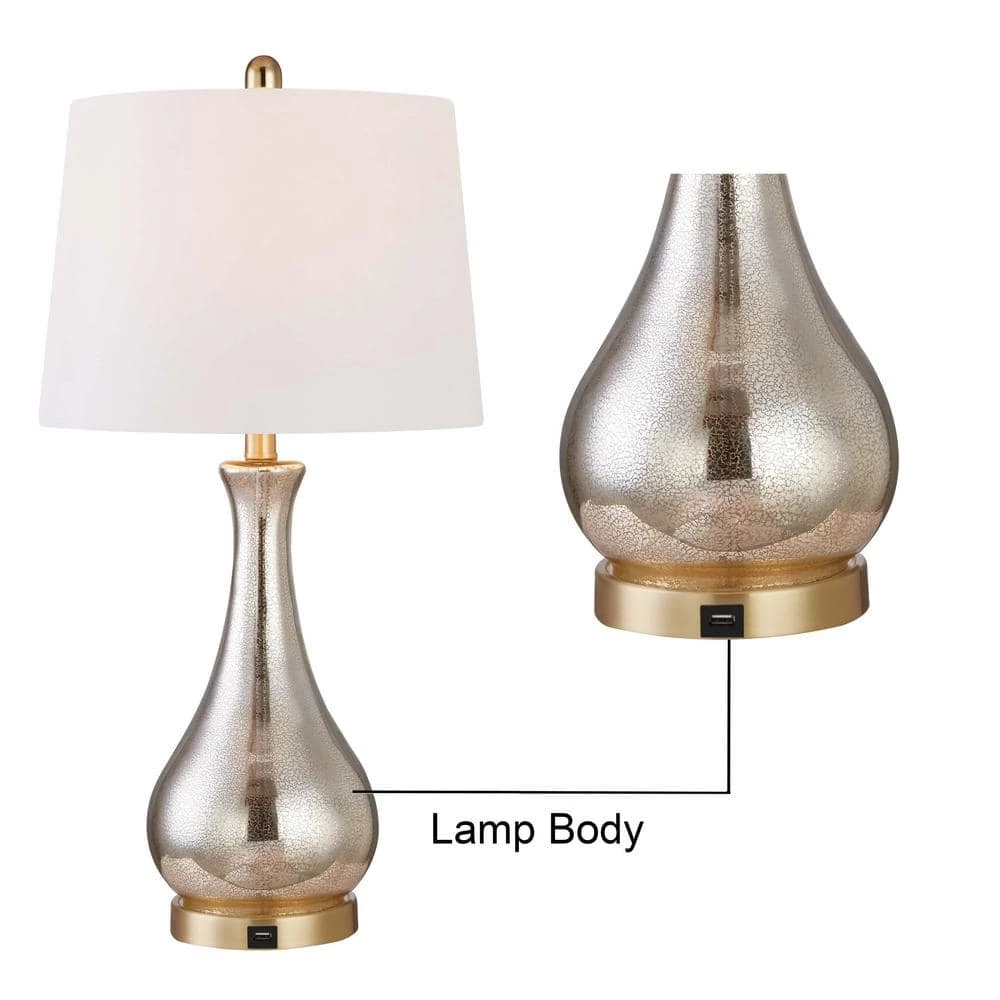 Denver 27 .25" Gold Table Lamp Set with USB (Set of 2) by Maxax 6 Denver 27 .25" Gold Table Lamp Set with USB (Set of 2) by Maxax - Image 6