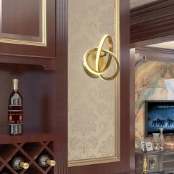 Washington 1-Light Gold Dimmable Integrated LED Metal Wall Sconce by Maxax -Maxax Elegant store gold maxax wall sconces 6505 2gd 31 1000