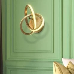 Washington 1-Light Gold Dimmable Integrated LED Metal Wall Sconce by Maxax -Maxax Elegant store gold maxax wall sconces 6505 2gd fa 1000