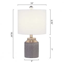 Sacramento 18 in. Bedside Gray Porcelain Table Lamp (Set of 2) by Maxax -Maxax Elegant store gray maxax table lamps t123 te 44 1000