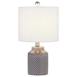 Sacramento 18 in. Bedside Gray Porcelain Table Lamp (Set of 2) by Maxax