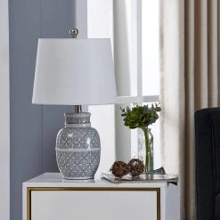 Sacramento 19.75 in. Gray Table Lamp by Maxax -Maxax Elegant store gray maxax table lamps t75 s 76 1000