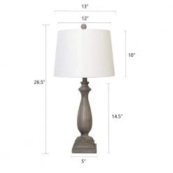 Salem 27 in. Gray Table Lamp Set With USB (2-Pack) by Maxax -Maxax Elegant store gray maxax table lamps t79 gy 44 1000