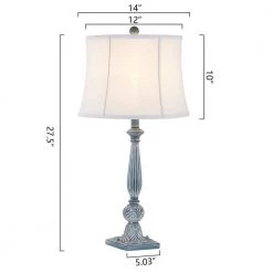 Salem 27.5 in. Green Table Lamp Set With Teal Shade (Set of 2) by Maxax -Maxax Elegant store green maxax table lamps t09 gn 1d 1000