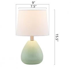 Sacramento 15.5 in. Green Table Lamp Set With White Shade (Set of 2) by Maxax -Maxax Elegant store green maxax table lamps t62 gr 4f 1000