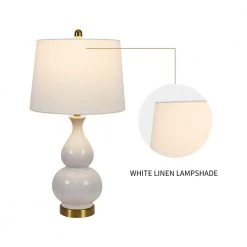 Sacramento 26.75 in. White Table Lamp Set with USB (Set of 2) by Maxax 17 Sacramento 26.75 in. White Table Lamp Set with USB (Set of 2) by Maxax -Maxax Elegant store grey white maxax table lamps t08 wh 76 1000