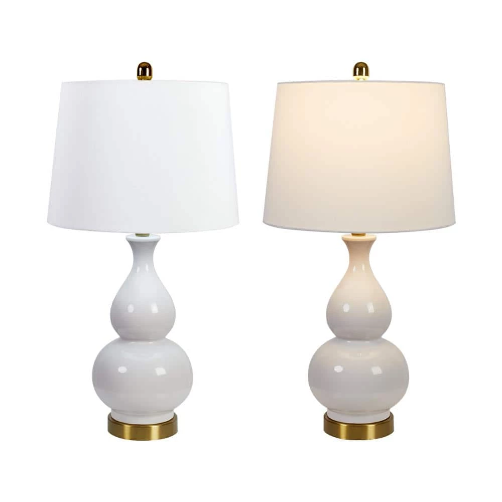 Sacramento 26.75 in. White Table Lamp Set with USB (Set of 2) by Maxax 4 Sacramento 26.75 in. White Table Lamp Set with USB (Set of 2) by Maxax - Image 4