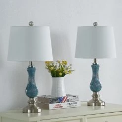 Odile 23 in. Light Blue Table Lamp Set (Set of 2) by Maxax 13 Odile 23 in. Light Blue Table Lamp Set (Set of 2) by Maxax -Maxax Elegant store light blue maxax table lamps t93 lb 1d 1000