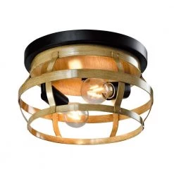Raleigh 11.81 in. 2-Light Light Orange Flush Mount by Maxax
