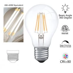 6-Watt (60-Watt Equivalent), A19 LED, Dimmable Light Bulb, Daylight E26/Medium (Standard) Base 2700K (Set of 6) by Maxax -Maxax Elegant store maxax edison bulbs mxa60 a19 627 6pk 1f 1000