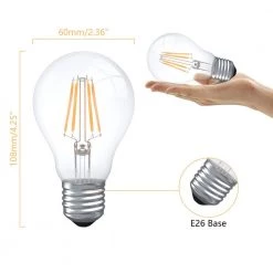 6-Watt (60-Watt Equivalent), A19 LED, Dimmable Light Bulb, Daylight E26/Medium (Standard) Base 2700K (Set of 6) by Maxax -Maxax Elegant store maxax edison bulbs mxa60 a19 627 6pk 4f 1000