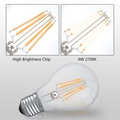 6-Watt (60-Watt Equivalent), A19 LED, Dimmable Light Bulb, Daylight E26/Medium (Standard) Base 2700K (Set of 6) by Maxax -Maxax Elegant store maxax edison bulbs mxa60 a19 627 6pk c3 1000