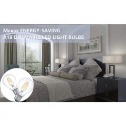 6-Watt (60-Watt Equivalent), A19 LED, Dimmable Light Bulb, Daylight E26/Medium (Standard) Base 5000K (Set of 6) by Maxax -Maxax Elegant store maxax edison bulbs mxa60 a19 650 6pk d4 1000
