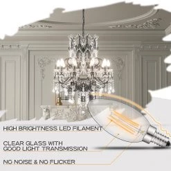 4-Watt (40-Watt Equivalent), B10 LED, Dimmable Light Bulb, Day White Base E12/Candelabra Base 4000K (Set of 6) by Maxax -Maxax Elegant store maxax edison bulbs mxc35 b10 440 6pk 76 1000