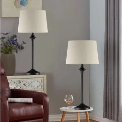 Cleveland 26 " Black Buffet Table Lamp Set (Set of 2) by Maxax