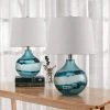Columbia 22 " Blue Glass Table Lamp Set (Set of 2) by Maxax