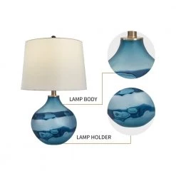 Columbia 22 " Blue Glass Table Lamp Set (Set of 2) by Maxax -Maxax Elegant store maxax lamp sets t15 bu c3 1000