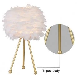 Columbus 19 " Gold Tripod Table Lamp Set With White Feather (Set of 2) by Maxax 12 Columbus 19 " Gold Tripod Table Lamp Set With White Feather (Set of 2) by Maxax -Maxax Elegant store maxax lamp sets t21 wh 1f 1000