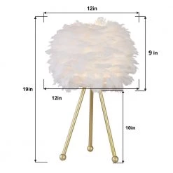 Columbus 19 " Gold Tripod Table Lamp Set With White Feather (Set of 2) by Maxax 11 Columbus 19 " Gold Tripod Table Lamp Set With White Feather (Set of 2) by Maxax -Maxax Elegant store maxax lamp sets t21 wh 4f 1000