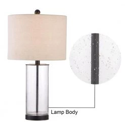 Concord 23 .75" Balck Table Lamp Set With Clear Glass Body (Set of 2) by Maxax -Maxax Elegant store maxax lamp sets t27 bk 44 1000