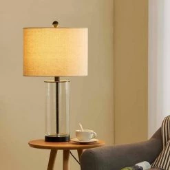 Concord 23 .75" Balck Table Lamp Set With Clear Glass Body (Set of 2) by Maxax -Maxax Elegant store maxax lamp sets t27 bk 66 1000