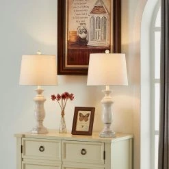 Dallas 27 " White Bedside Table Lamp (Set of 2) by Maxax -Maxax Elegant store maxax lamp sets t47 wh 4f 1000