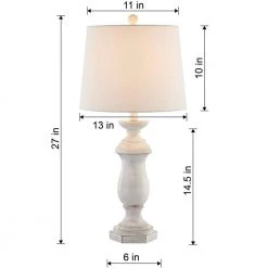 Dallas 27 " White Bedside Table Lamp (Set of 2) by Maxax -Maxax Elegant store maxax lamp sets t47 wh fa 1000