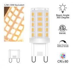 3.2-Watt (30-Watt Equivalent), G9 LED, Non-Dimmable Light Bulb, Cool White G9/Bi-Pin Base 4000K (Set of 6) by Maxax -Maxax Elegant store maxax led light bulbs mxg9 2835 32led 40 1f 1000