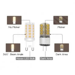 3.2-Watt (30-Watt Equivalent), G9 LED, Non-Dimmable Light Bulb, Cool White G9/Bi-Pin Base 4000K (Set of 6) by Maxax -Maxax Elegant store maxax led light bulbs mxg9 2835 32led 40 fa 1000