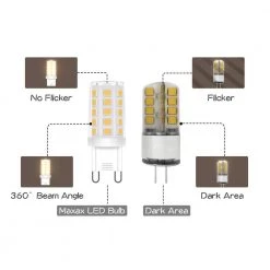 3.2-Watt (30-Watt Equivalent), G9 LED, Non-Dimmable Light Bulb, Cool White G9/Bi-Pin Base6000K (Set of 6) by Maxax -Maxax Elegant store maxax led light bulbs mxg9 2835 32led 60 fa 1000