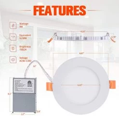 4 in. Canless Ultra-Thin 9-Watt CCT 5000K Remodel Integrated LED Recessed Light Kit (6-Pack) by Maxax 12 4 in. Canless Ultra-Thin 9-Watt CCT 5000K Remodel Integrated LED Recessed Light Kit (6-Pack) by Maxax -Maxax Elegant store maxax recessed lighting kits mx4 9rd50 4f 1000
