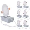 4 in. Canless Ultra-Thin 9-Watt CCT 5000K Remodel Integrated LED Recessed Light Kit (6-Pack) by Maxax