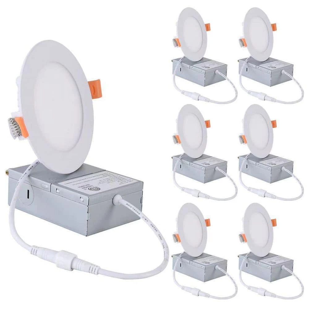 4 in. Canless Ultra-Thin 9-Watt CCT 5000K Remodel Integrated LED Recessed Light Kit (6-Pack) by Maxax 1 4 in. Canless Ultra-Thin 9-Watt CCT 5000K Remodel Integrated LED Recessed Light Kit (6-Pack) by Maxax